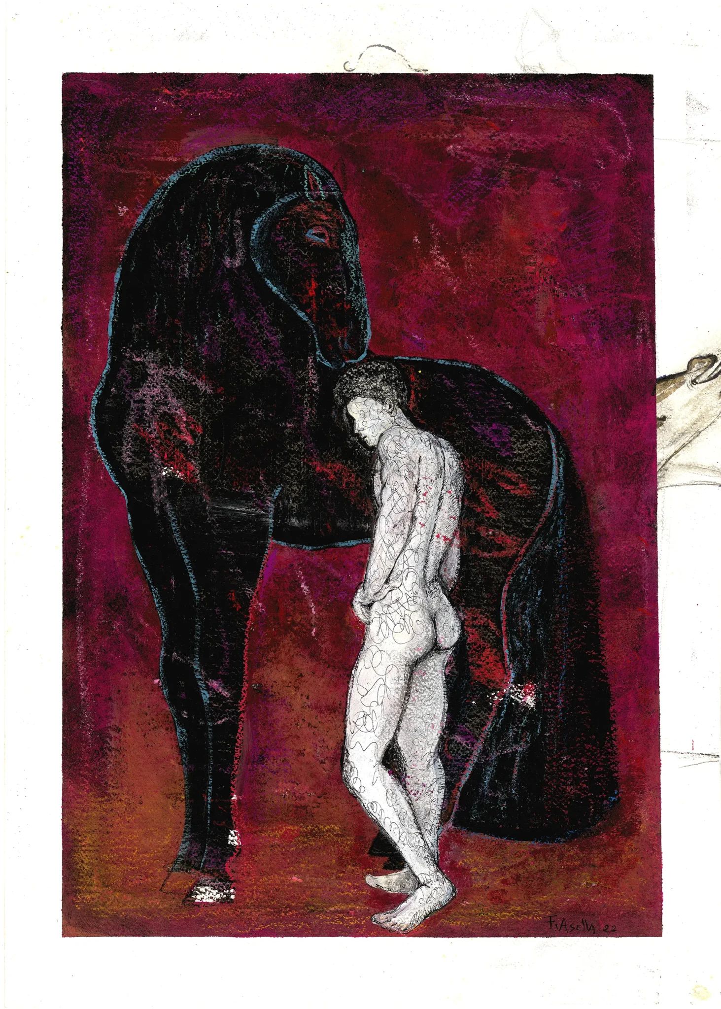 Tecnica mista - stampa su tela ritoccata a mano – 100x125 – 2025